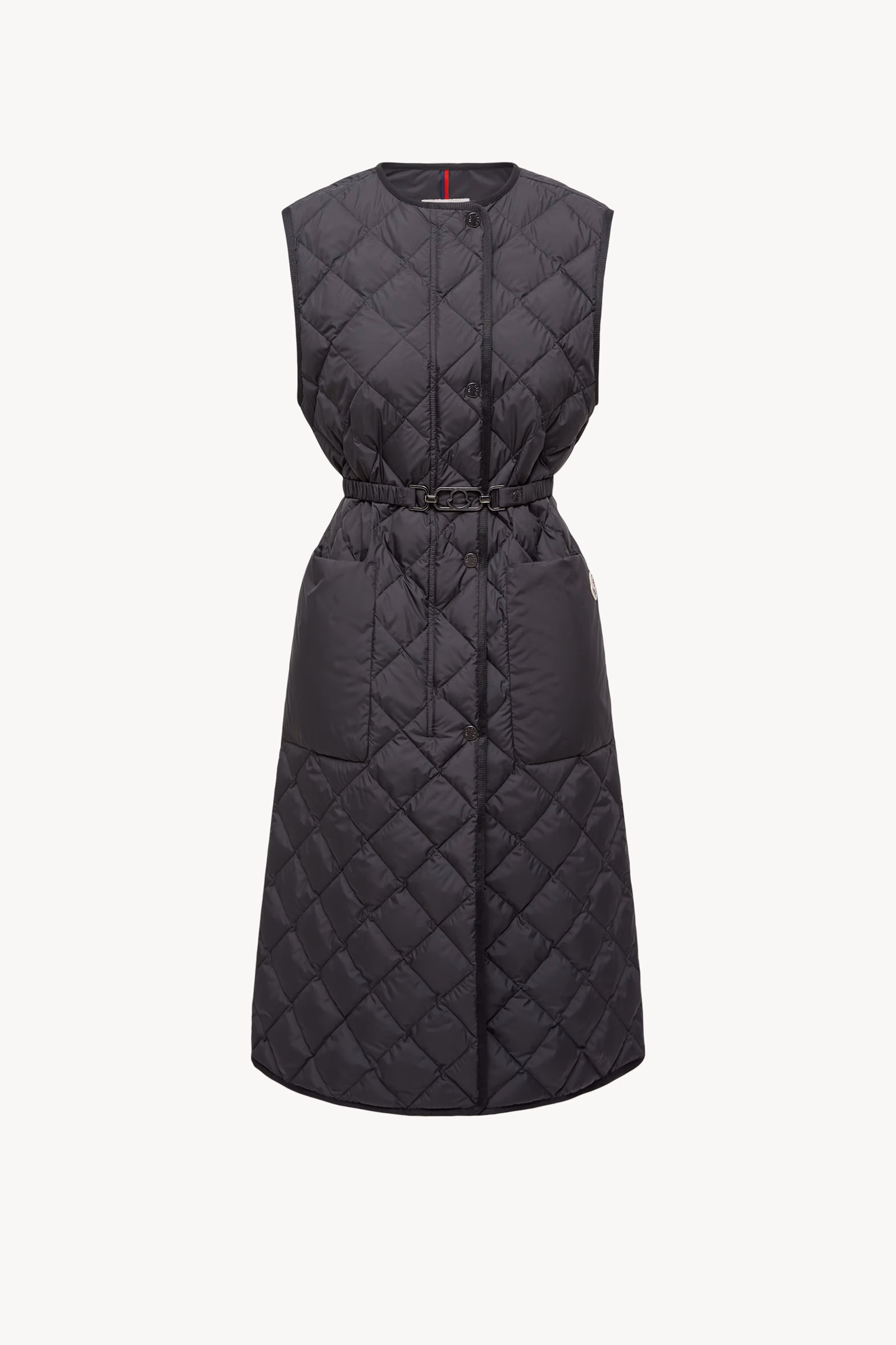 Doudoune longue sans manches Butor à matelassage losange Femmes Noir Moncler 2
